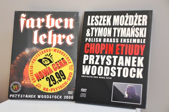 Płyta DVD: Farben Lehre – Przystanek Woodstock 2006 oraz Płyta DVD: Leszek Możdżer & Tymon Tymański – Polish Brass Ensemble – Chopin Etiudy – Przystanek Woodstock 2010