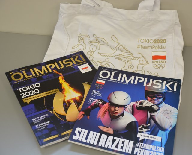 Zestaw od senatora Wojciecha Ziemniaka: torba TOKIO 2020, Magazyn Olimpijski nr 3 i 4