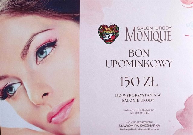 Bon upominkowy o wartości 150 zł - Salon urody Monique